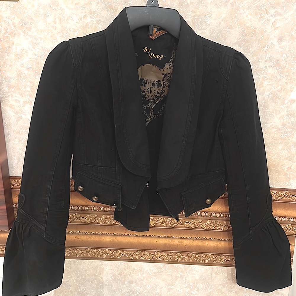 Boutique black stylish jacket with buttons